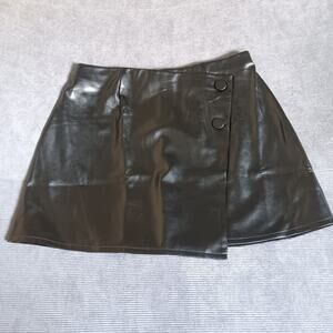 The‎ Drop Women's Portia Vegan Leather Mini Wrap Skirt in Black Size Medium NWT